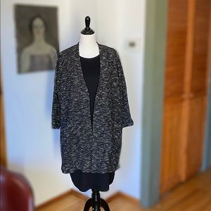 Eileen Fisher Micro Tweed Knit Open Front Jacket